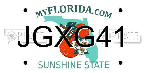 JGXG41 Florida License Plate