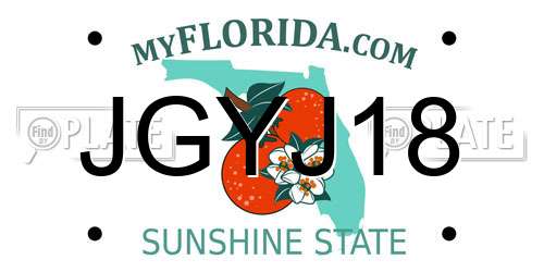 JGYJ18 Florida License Plate