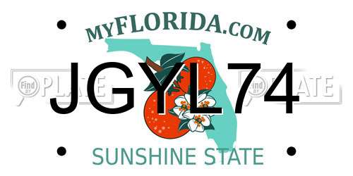 JGYL74 Florida License Plate