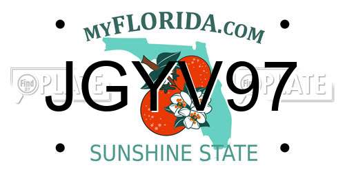 JGYV97 Florida License Plate