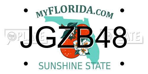 JGZB48 Florida License Plate