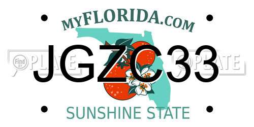 JGZC33 Florida License Plate
