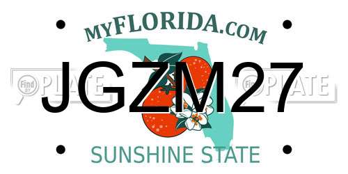 JGZM27 Florida License Plate