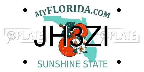 JH3ZI Florida License Plate