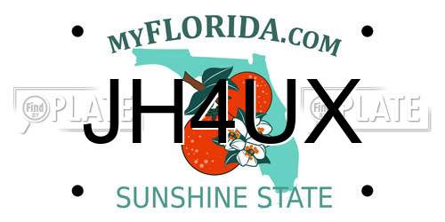JH4UX Florida License Plate