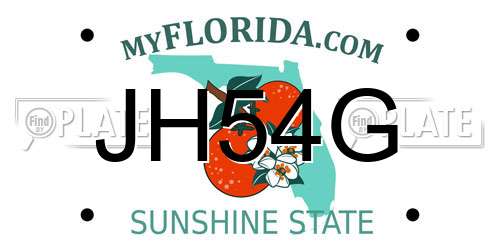 JH54G Florida License Plate
