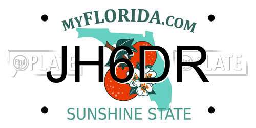 JH6DR Florida License Plate