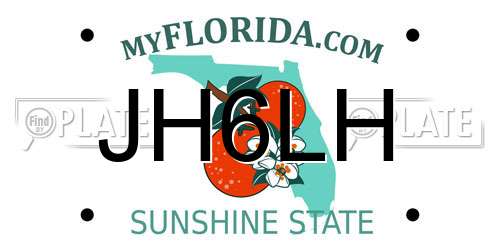 JH6LH Florida License Plate