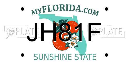 JH81F Florida License Plate