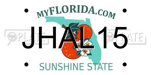 JHAL15 Florida License Plate
