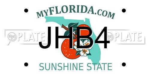 JHB4 Florida License Plate