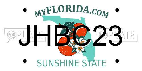 JHBC23 Florida License Plate