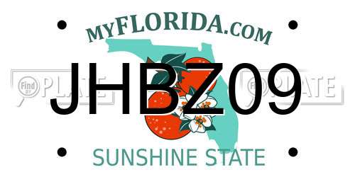 JHBZ09 Florida License Plate