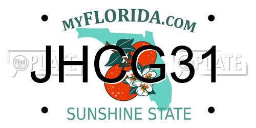 JHCG31 Florida License Plate