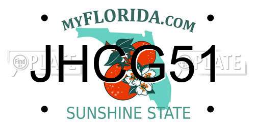 JHCG51 Florida License Plate