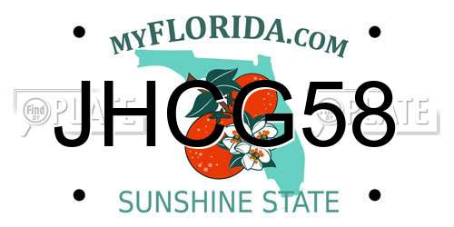 JHCG58 Florida License Plate