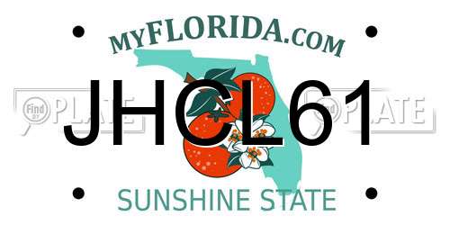 JHCL61 Florida License Plate