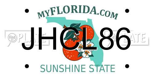JHCL86 Florida License Plate
