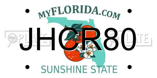 JHCR80 Florida License Plate