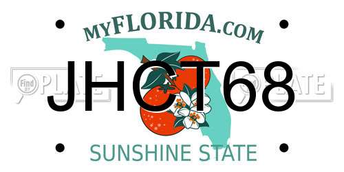 JHCT68 Florida License Plate