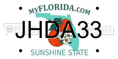 JHDA33 Florida License Plate