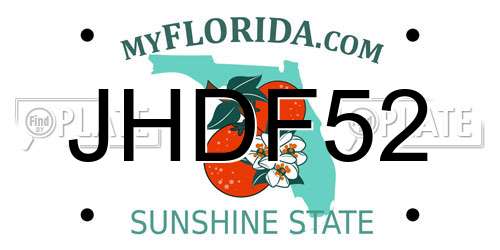 JHDF52 Florida License Plate