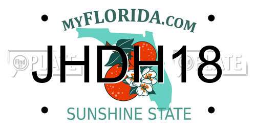 JHDH18 Florida License Plate