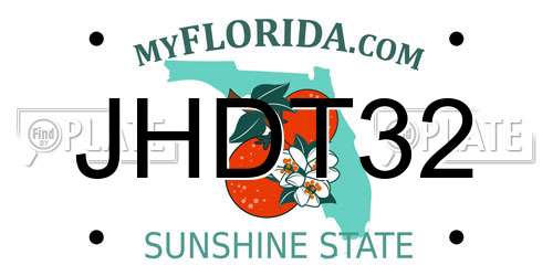 JHDT32 Florida License Plate