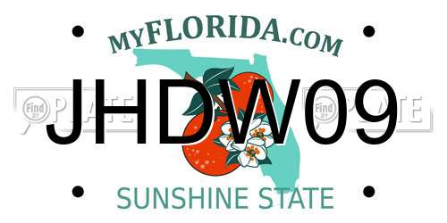 JHDW09 Florida License Plate