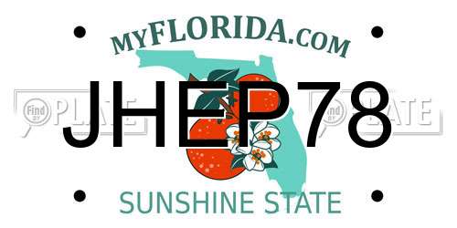 JHEP78 Florida License Plate