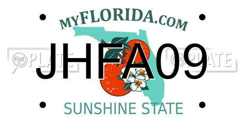 JHFA09 Florida License Plate