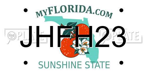 JHFH23 Florida License Plate