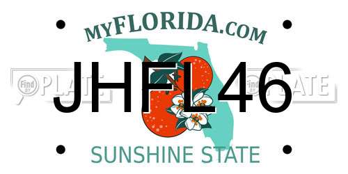 JHFL46 Florida License Plate