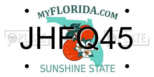 JHFQ45 Florida License Plate