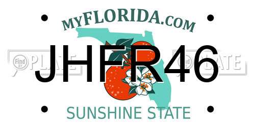 JHFR46 Florida License Plate