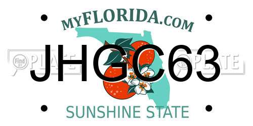 JHGC63 Florida License Plate