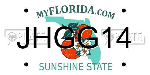JHGG14 Florida License Plate