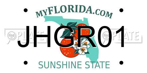 JHGR01 Florida License Plate