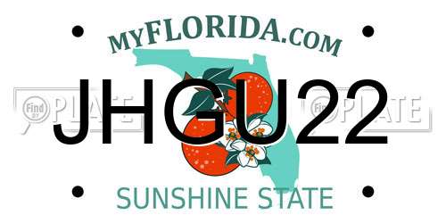 JHGU22 Florida License Plate