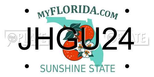 JHGU24 Florida License Plate