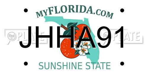 JHHA91 Florida License Plate
