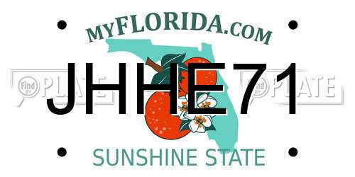 JHHE71 Florida License Plate