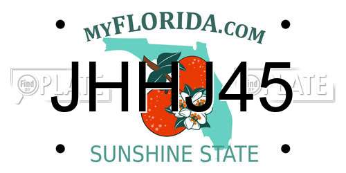 JHHJ45 Florida License Plate
