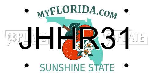 JHHR31 Florida License Plate