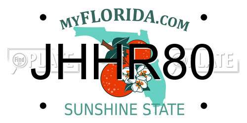 JHHR80 Florida License Plate