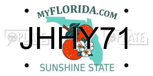 JHHY71 Florida License Plate
