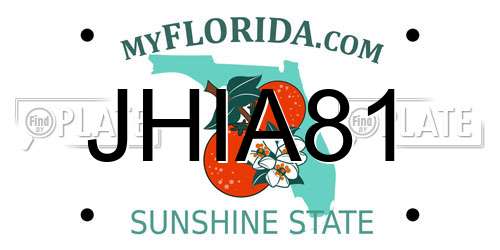 JHIA81 Florida License Plate