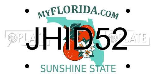 JHID52 Florida License Plate