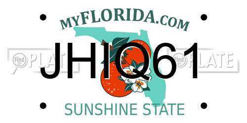 JHIQ61 Florida License Plate