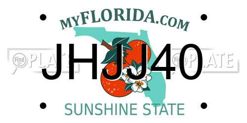 JHJJ40 Florida License Plate